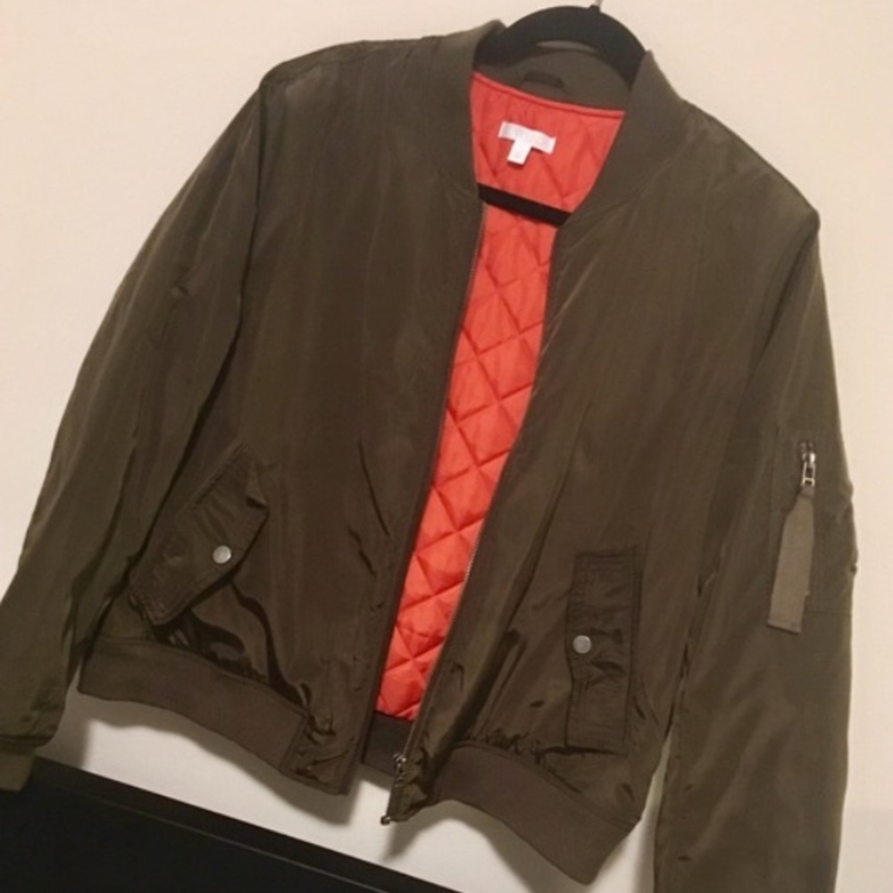 Olive bomber jacket